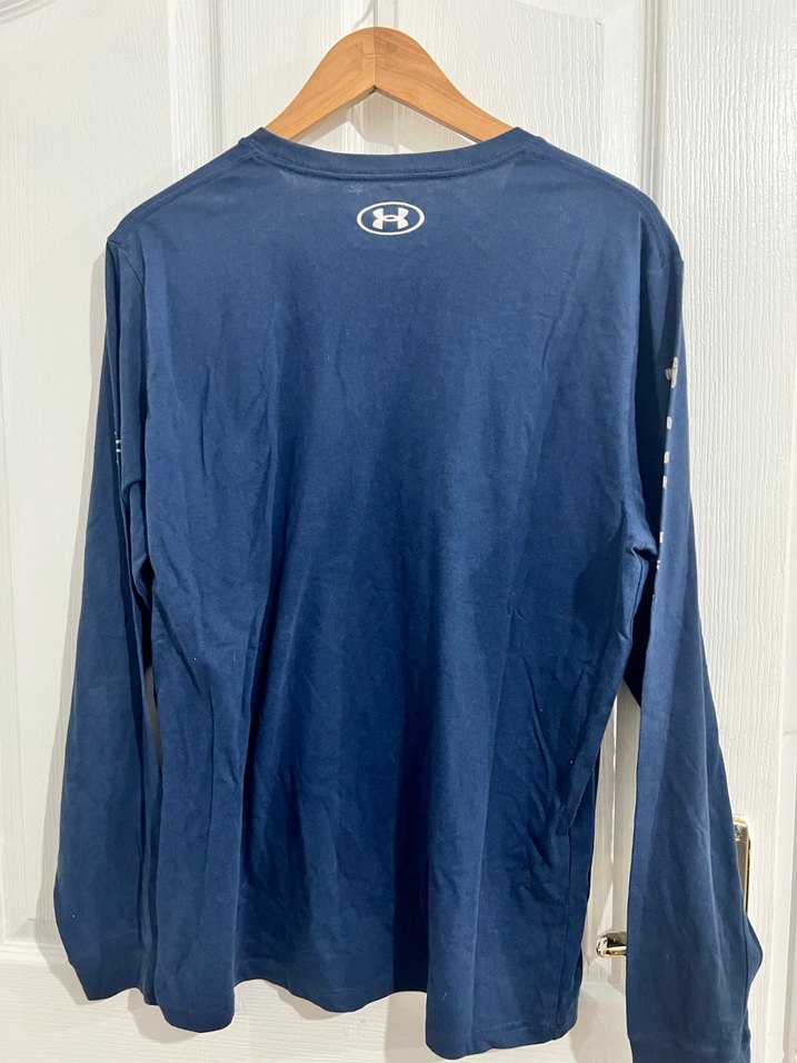 Erkek Mavi Uzun Kollu Baskılı Tişört - Görsel 2