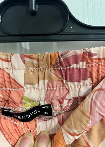 Pembe Bohem Pliseli Uzun Kadın Pantolon - Görsel 3