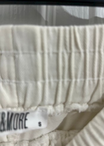 Beyaz Pilili Keten Kadın Pantolon - Görsel 2