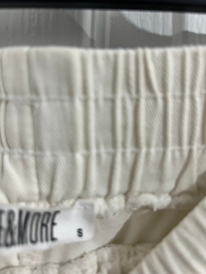 Beyaz Pilili Keten Kadın Pantolon - Görsel 2