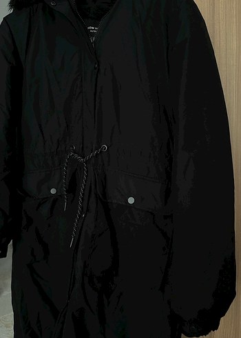 Lc Waikiki Siyah Uzun Kadın Mont - Görsel 2