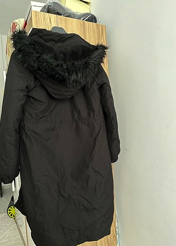 Lc Waikiki Siyah Uzun Kadın Mont - Görsel 4