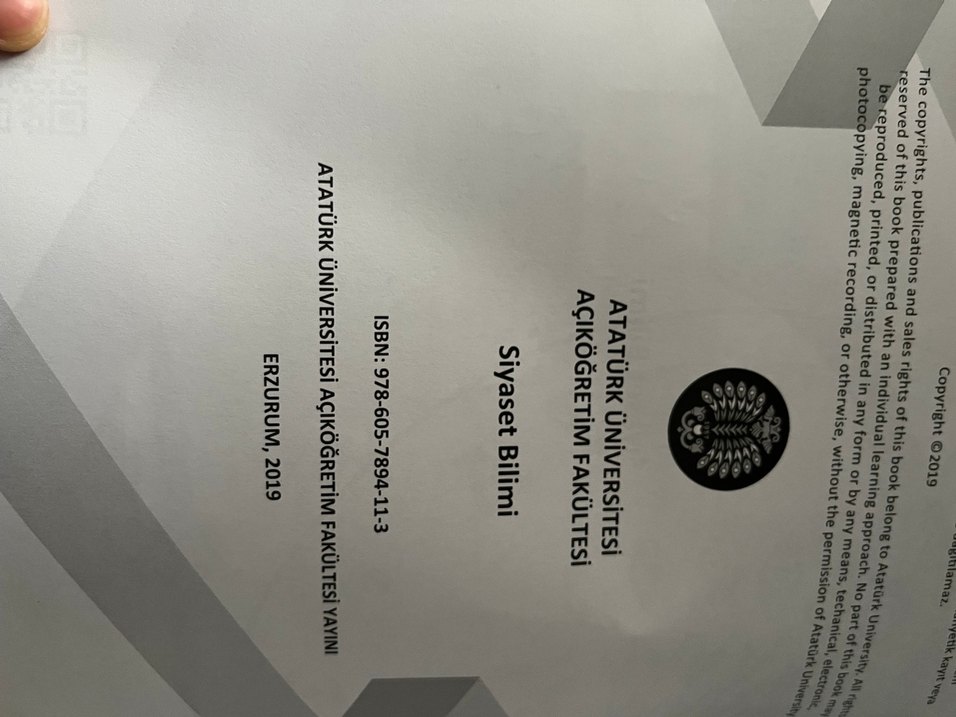 Atatürk Üniversitesi Siyaset Bilimi Kitabı - Görsel 3