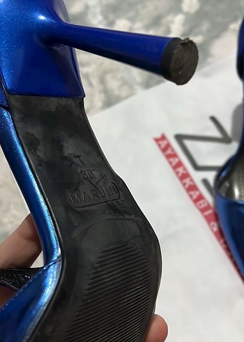 Parlak Mavi Tokalı Stiletto Topuklu Kadın Ayakkabı - Görsel 2