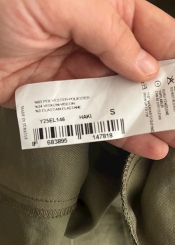 Kemerli Haki Midi Kadın Elbise - Görsel 5