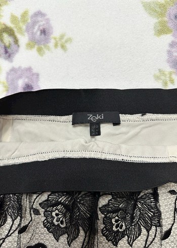 Dantel Detaylı Beyaz Midi Gotik Etek - Görsel 3