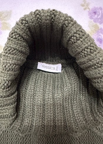 Yeşil Örgü Boğazlı Kadın Kazak - Görsel 2