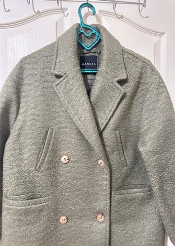 Düğmeli çift taraflı haki kaban - Görsel 2