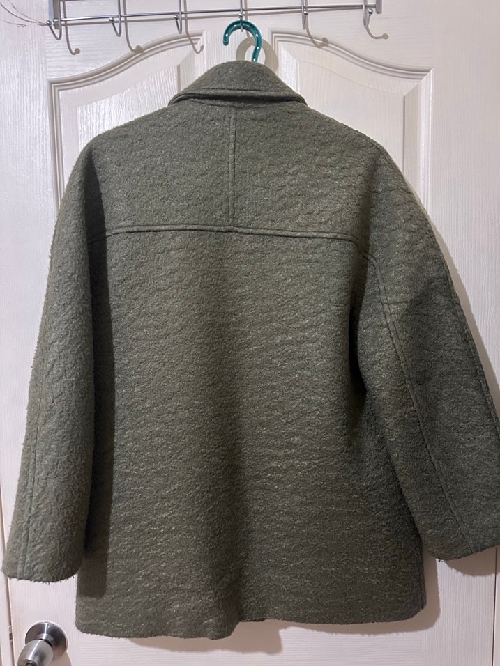 Düğmeli çift taraflı haki kaban - Görsel 3