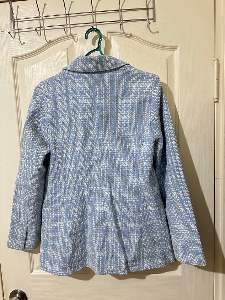 Mavi Düğmeli Kadın Blazer Ceket - Görsel 3