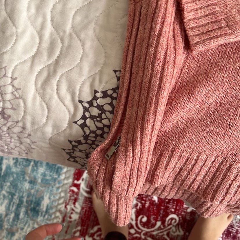 Pembe Kadın Boğazlı Triko Kazak - Görsel 3