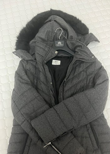 Gri Kürklü Kadın Kışlık Mont - Görsel 3