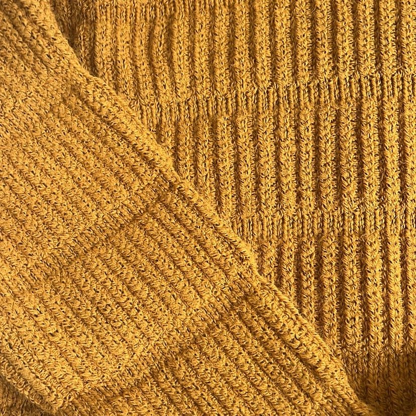 Kadın Bohem Tarz hardal Boğazlı Triko Kazak - Görsel 2