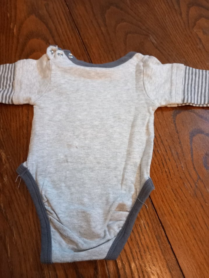 Uzun Kollu Gri Erkek Bebek Body - Görsel 4