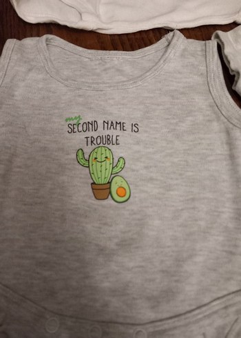 Gri Baskılı Kısa Kollu Bebek Body 3'lü set - Görsel 3