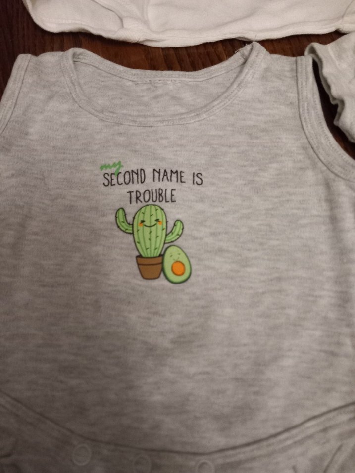 Gri Baskılı Kısa Kollu Bebek Body 3'lü set - Görsel 3