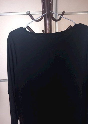 Uzun Siyah Hamile Elbise V-Yaka, Uzun Kollu - Görsel 5