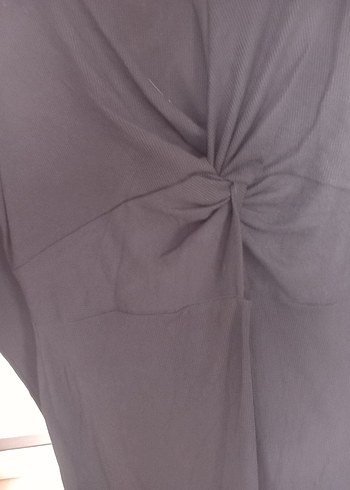 Uzun Siyah Hamile Elbise V-Yaka, Uzun Kollu - Görsel 3