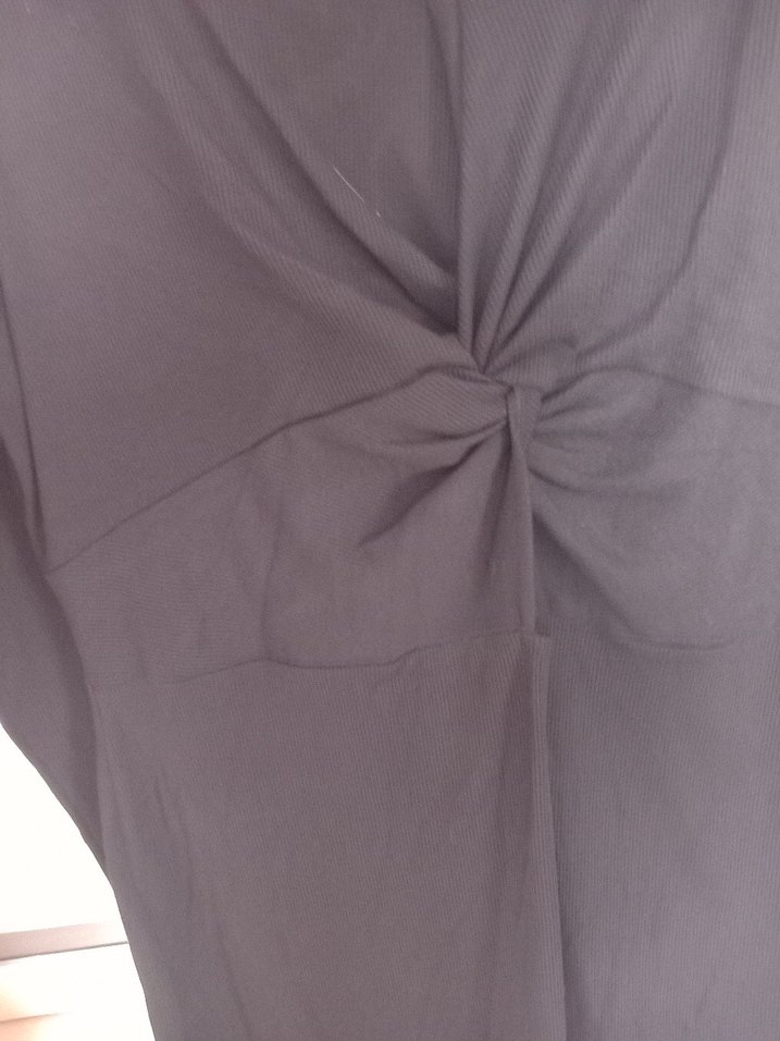 Uzun Siyah Hamile Elbise V-Yaka, Uzun Kollu - Görsel 3