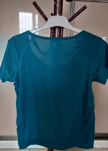 Turkuaz Kısa Kollu Hamile Tişört - Görsel 4