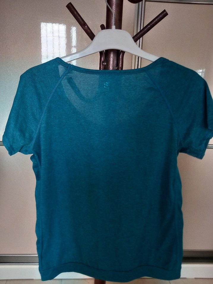 Turkuaz Kısa Kollu Hamile Tişört - Görsel 4