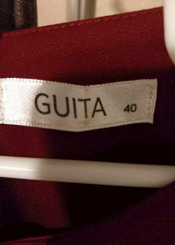 Bordo Düğmeli Midi Ofis Elbisesi - Görsel 6