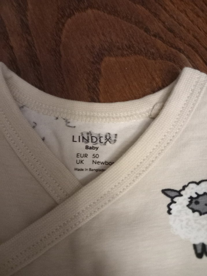 Gri Baskılı Uzun Kollu Yün Bebek Body - Görsel 3