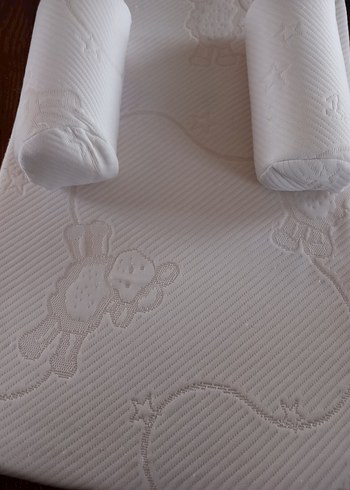 Bebek Uyku Destek Minderi Beyaz Reflü yatağı - Görsel 6