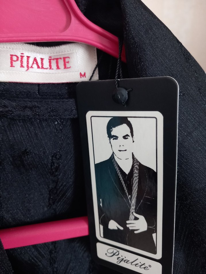 Uzun Kollu Siyah Erkek Sabahlık - Görsel 3