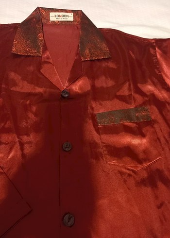 Bordo Vintage Erkek Pijama Takımı 4 Parça - Görsel 9