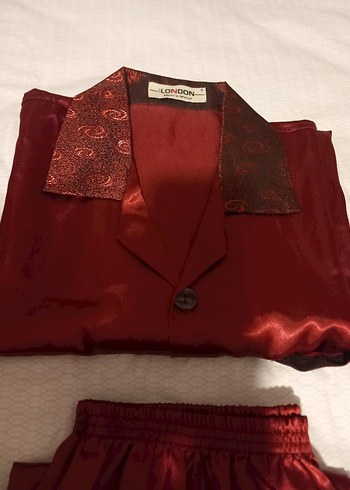 Bordo Vintage Erkek Pijama Takımı 4 Parça - Görsel 5