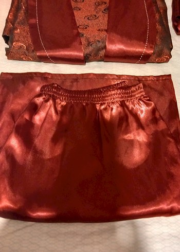Bordo Vintage Erkek Pijama Takımı 4 Parça - Görsel 7