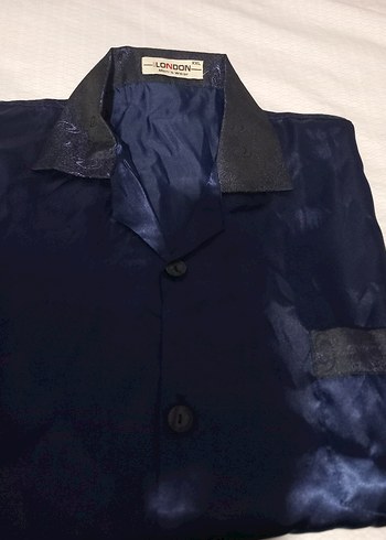 Erkek Lacivert Saten Pijama Takımı - Görsel 18