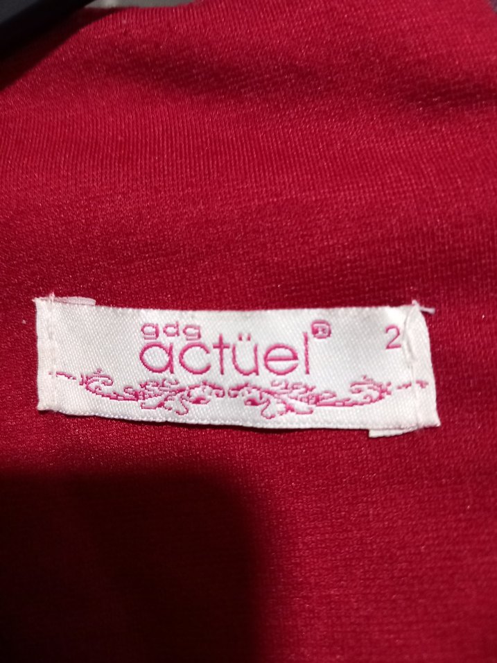 Bordo V Yaka Desenli Ofis Elbise - Görsel 4