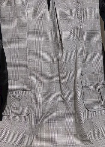 Gri Kareli  Desen Ofis Elbise - Görsel 2