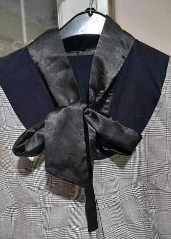 Gri Kareli  Desen Ofis Elbise - Görsel 3