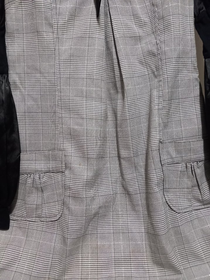 Gri Kareli  Desen Ofis Elbise - Görsel 2