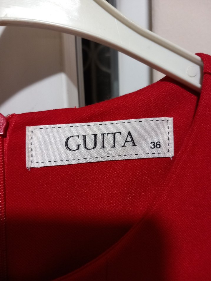 Kırmızı Pilili Midi Kadın Elbise - Görsel 3