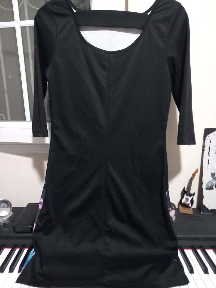 Çiçek Desenli V Yaka Midi Elbise - Görsel 4