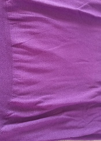 Mor V Yaka Kısa Kollu Hamile  Triko - Görsel 2