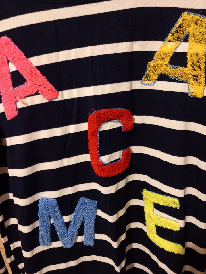 Çizgili Renkli Nakışlı Hamile Tişörtü - Görsel 2