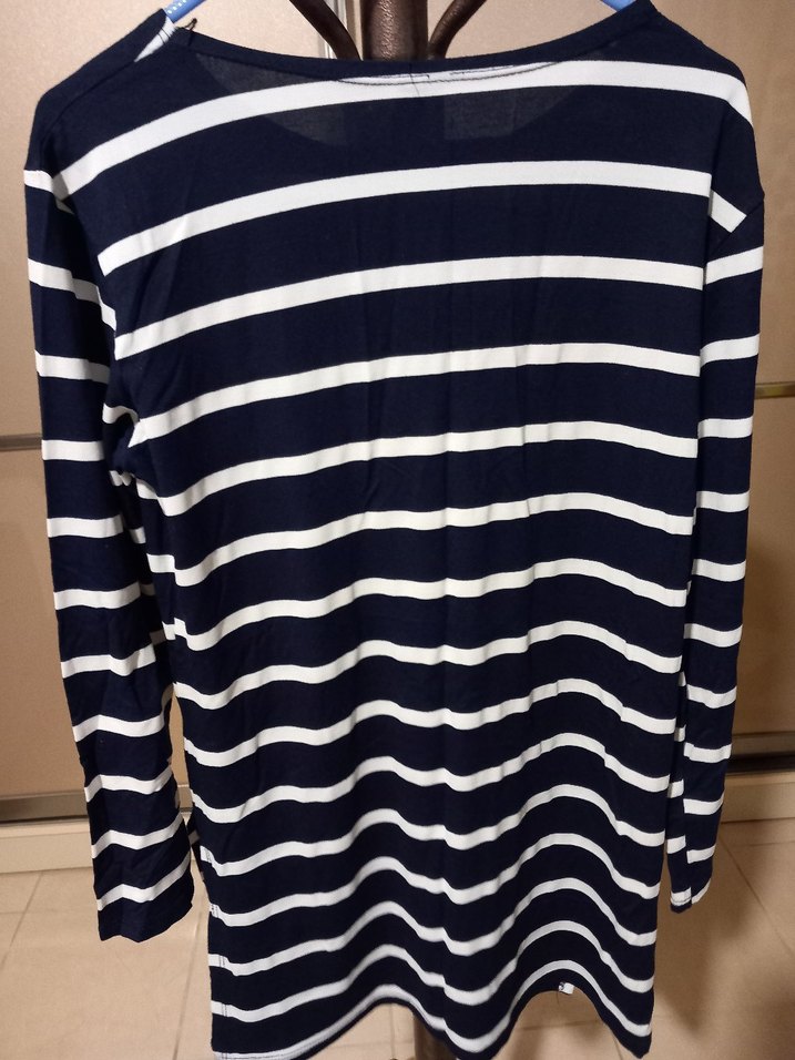 Çizgili Renkli Nakışlı Hamile Tişörtü - Görsel 4