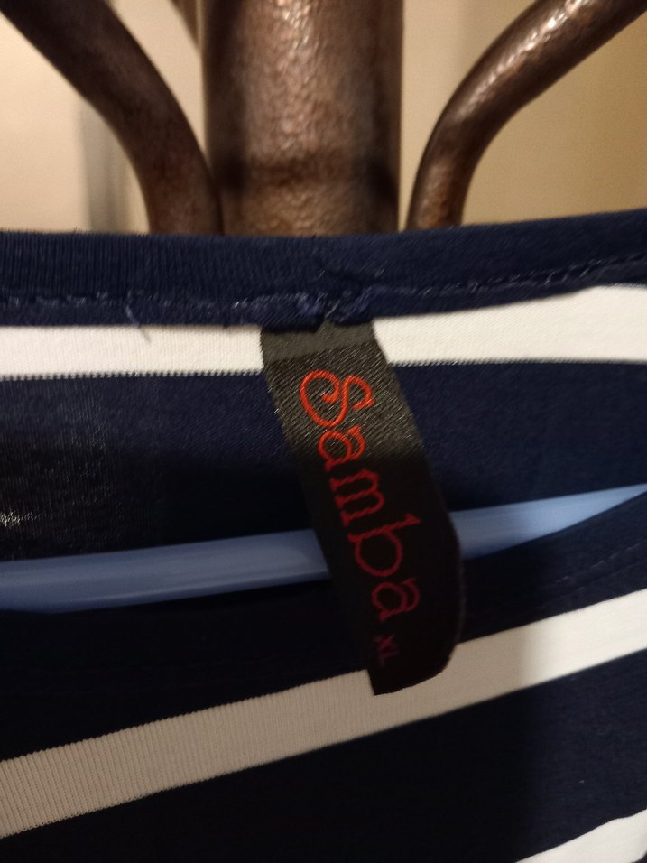 Çizgili Renkli Nakışlı Hamile Tişörtü - Görsel 3