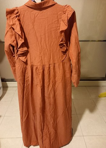 Uzun Kollu Keten Hamile Bohem Elbise - Görsel 4