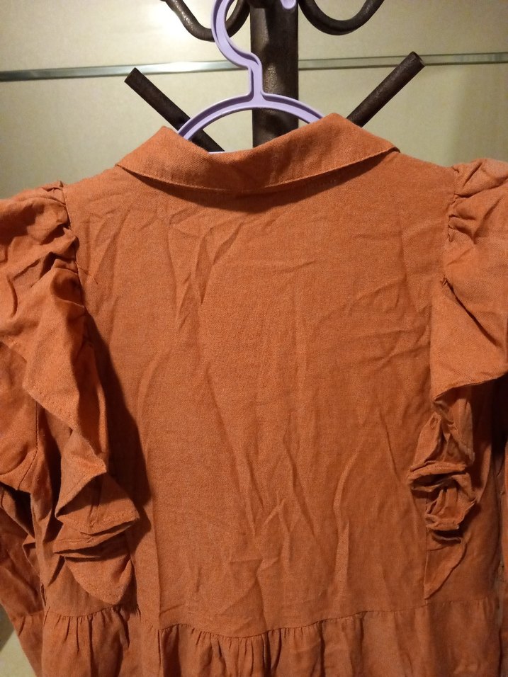 Uzun Kollu Keten Hamile Bohem Elbise - Görsel 5