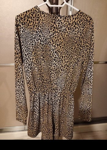 Leopar Desenli Uzun Kollu Mini Tulum - Görsel 4