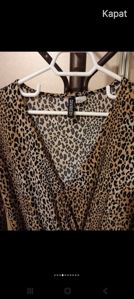 Leopar Desenli Uzun Kollu Mini Tulum - Görsel 3