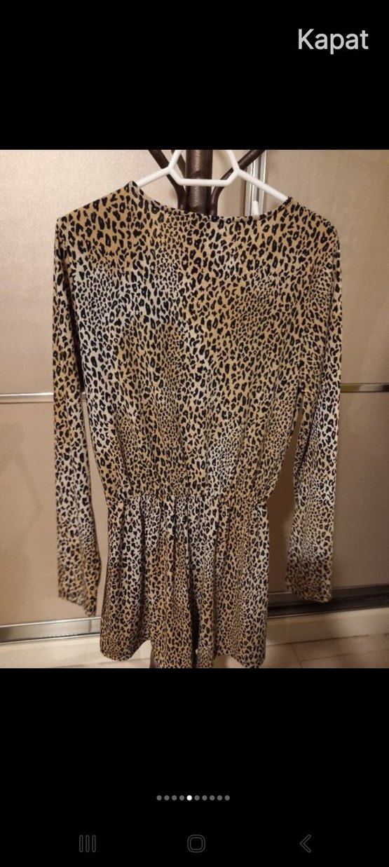 Leopar Desenli Uzun Kollu Mini Tulum - Görsel 4