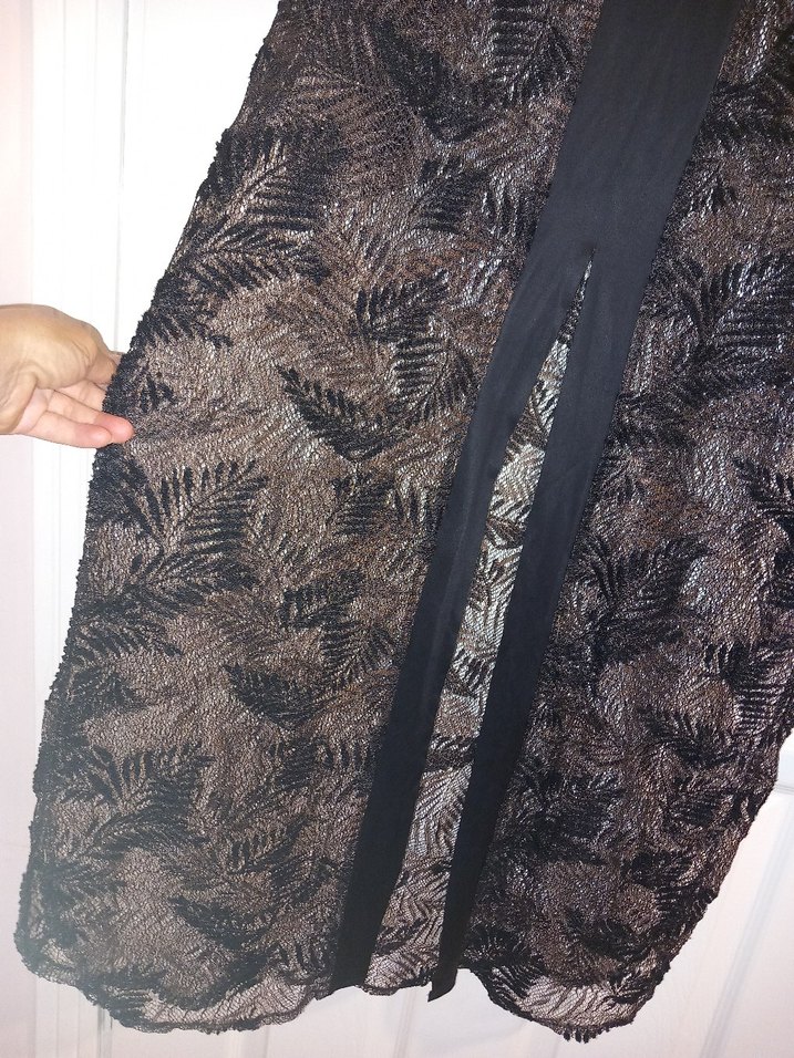 Siyah Uzun dantelli Kadın  pareo - Görsel 5