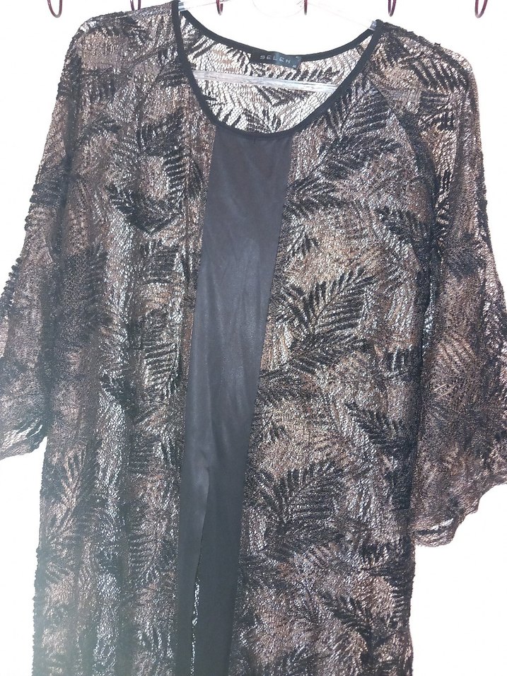 Siyah Uzun dantelli Kadın  pareo - Görsel 3